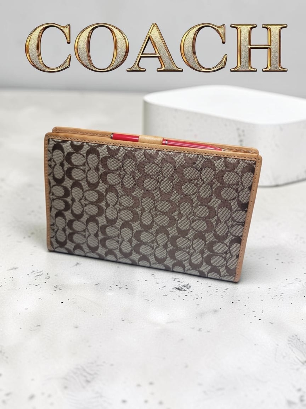 COACH Vintage Signature Canvas Planner in EUC